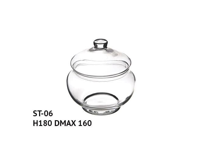 Scatolina vetro forma di ciotola diametro 16 altezza 18 cm