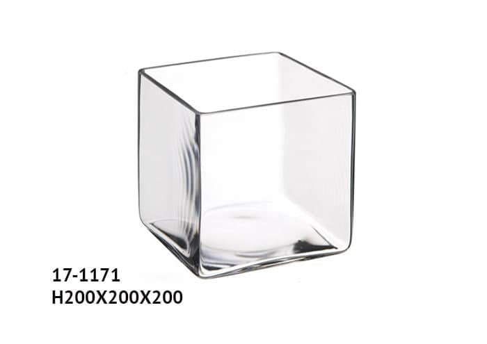 Cubo in vetro spesso misure 15x15x15 cm