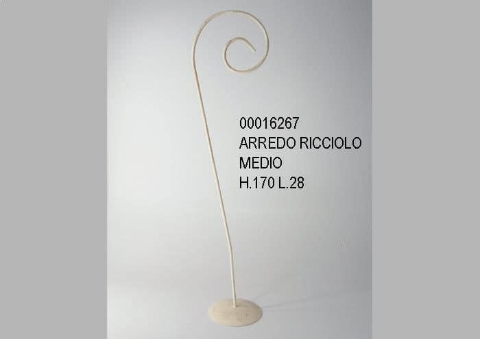 Struttura in ferro con ricciolo per appendere composizioni h 170