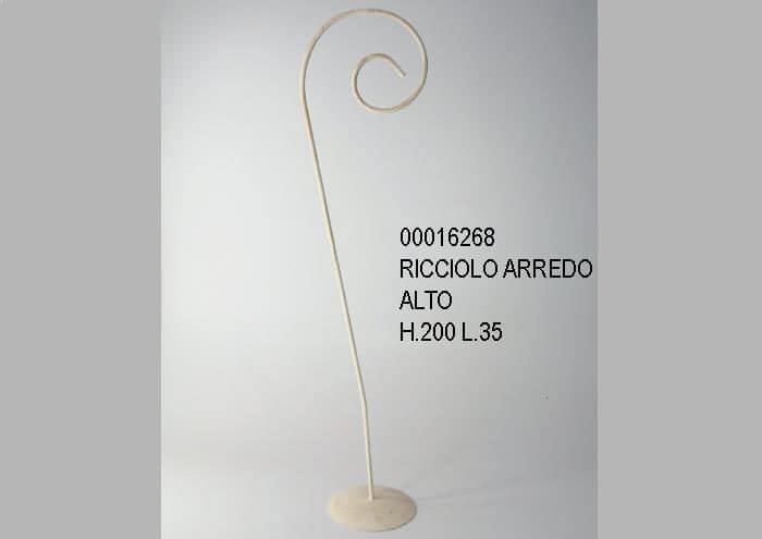 Struttura in ferro con ricciolo per appendere composizioni h 200