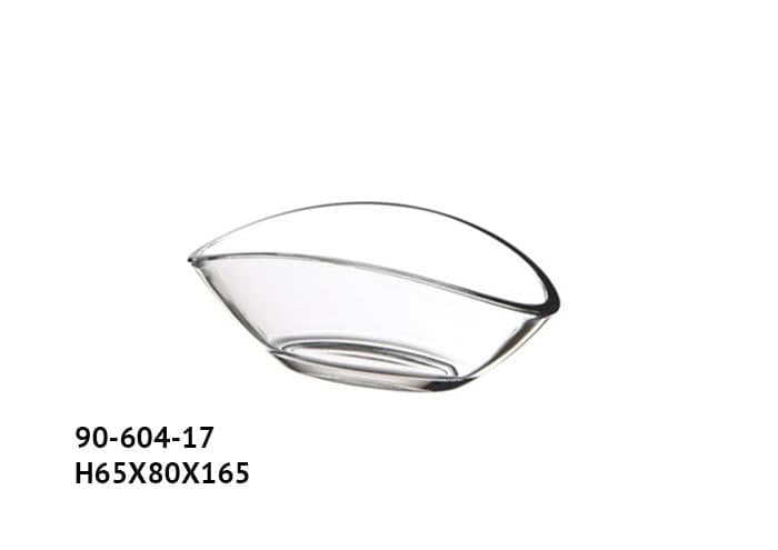 Ciotola ovale in vetro spesso larghezza 16.5