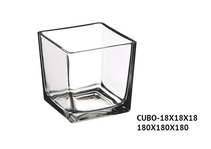 Cubo di vetro con fondo spesso cm 18