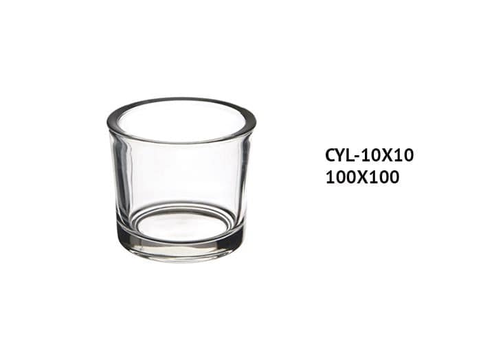 Cilindro di vetro spesso diametro 10 altezzo 10 cm