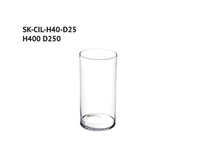 Cilindro vetro spesso diametro 25 alto 40 cm