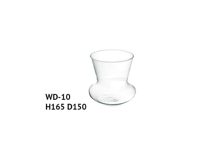 Vaso vetro riciclato pancia bassa diametro 15 cm