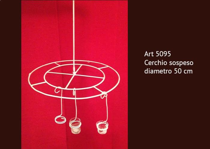 Cerchio metallico portacandele da appendere diametro 50 cm - Strutture per addobbi floreali