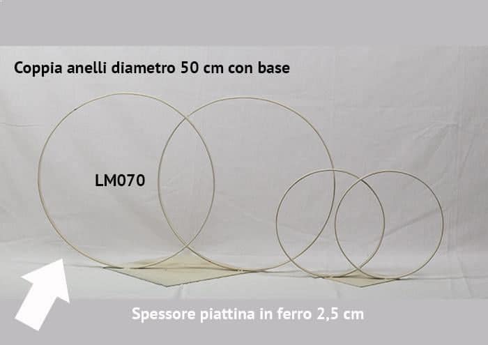 Coppia anelli diametro 50 cm con base - Strutture per addobbi floreali