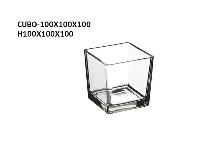 Cubo di vetro con fondo spesso cm 10