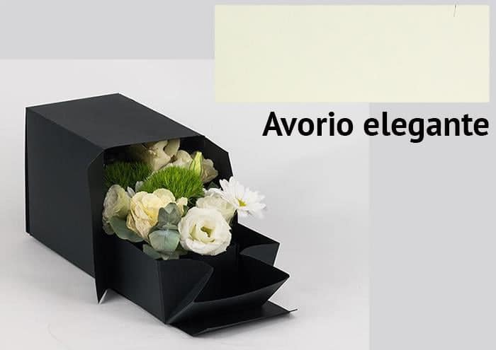 Surprise Box small rettangolare confezione regalo per fiori in scatola cm 18 nero avorio