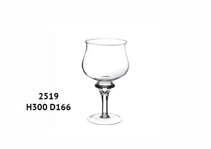 Coppa in vetro con gambo sagomato diametro 16 alto 30 cm