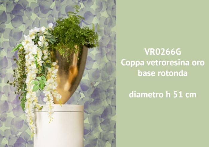 Coppa vetroresina oro base rotonda alta 51 cm