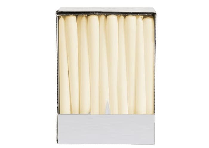Candele coniche antigoccia altezza 25 cm box 48 pz - Avorio
