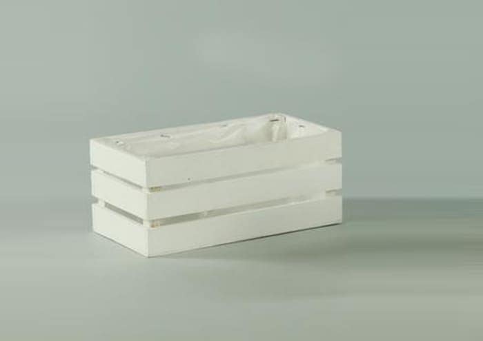 Cassette di legno bianco per 2 piante vaso 12 misura 26x13 h11