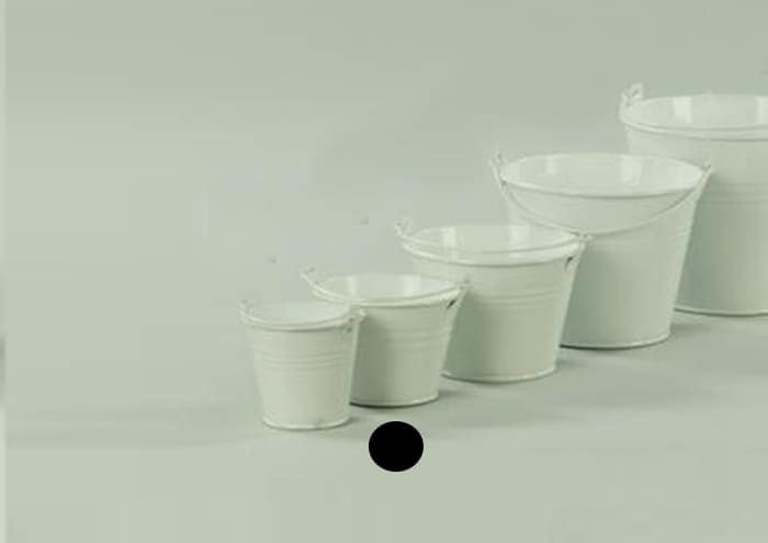 Immagine e commerce Secchielli latta bianchi con manico per piante vaso 8 cm