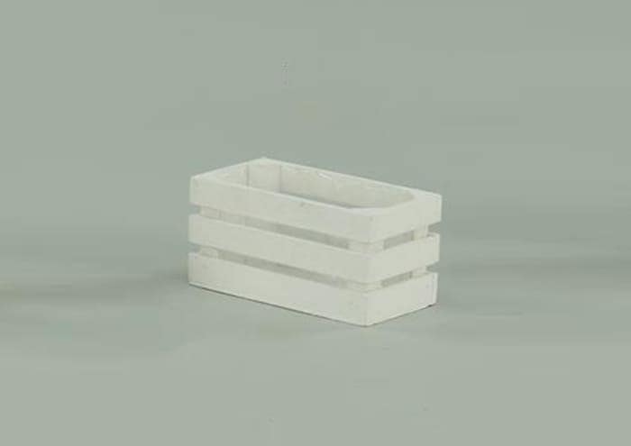 Immagine e commerce Cassetta legno rettangolare bianca x2 vasi 7 cm