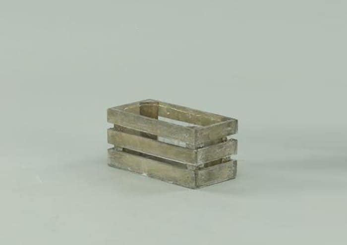 Immagine e commerce Cassetta legno rettangolara grigia x2 vasi 7 cm