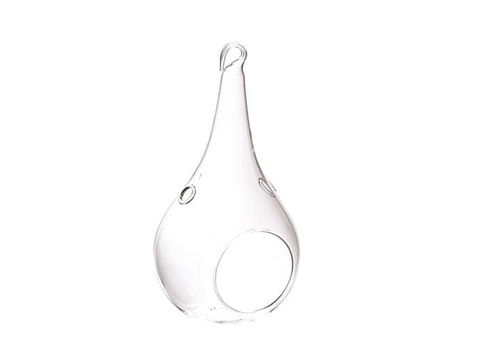 Goccia in vetro con foro da appendere diametro 12 cm