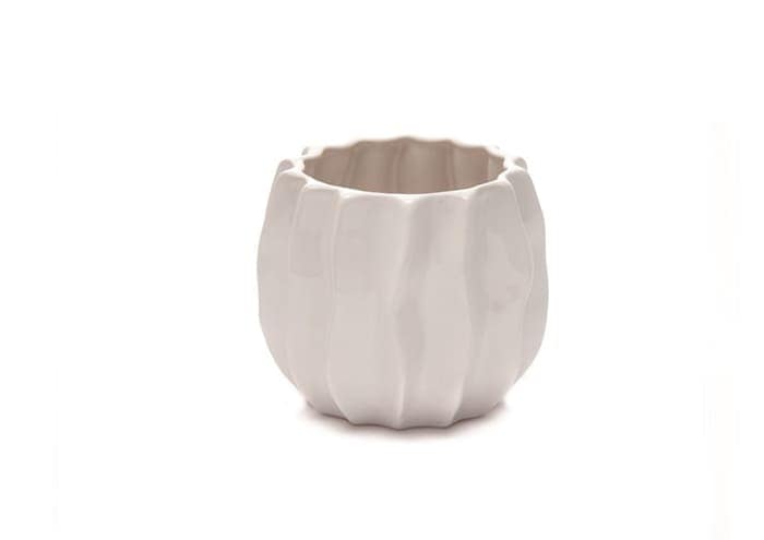 Immagine e-commerce Vaso per orchidee design a coste cm 16 h14 avorio