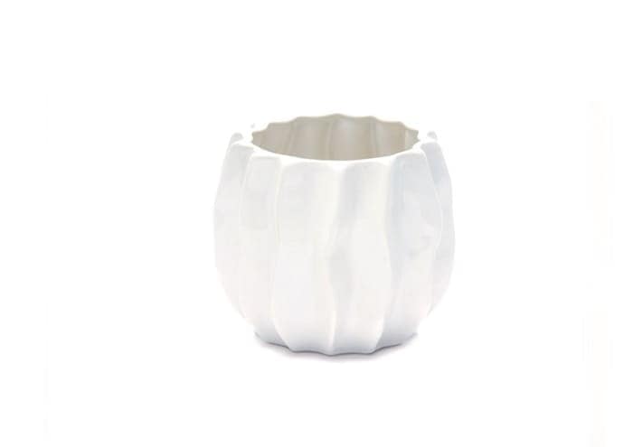 Immagine e-commerce Vaso per orchidee design a coste cm 16 h14 bianco