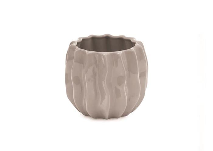 Immagine e-commerce Vaso per orchidee design a coste cm 16 h14 tortora