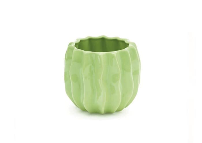 Immagine e-commerce Vaso per orchidee design a coste cm 16 h14 verde mela