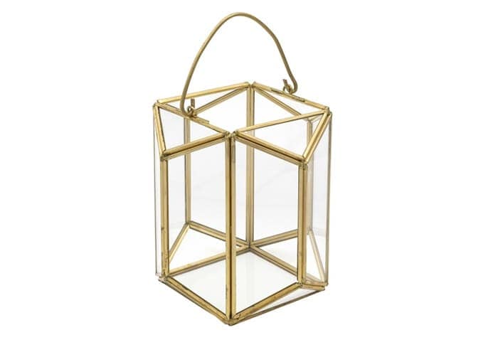 Immagine e commerce Terrario piante in vetro e metallo forma poliedro alto cm 13