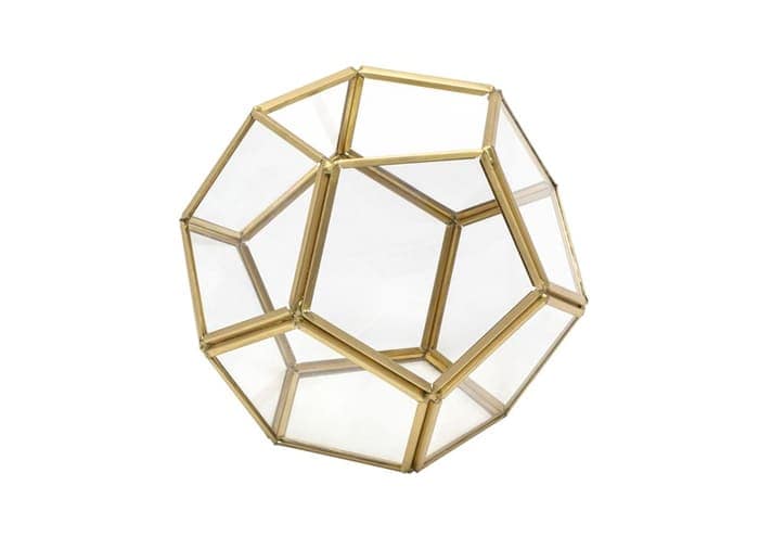 Immagine e commerce Terrario piante vetro metallo a tasselli pentagonali diam 12 cm
