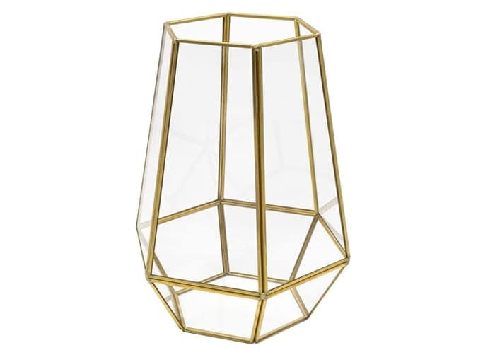 Immagine e commerce Terrarium piante vetro metallo forma piramide esagnale cm 25