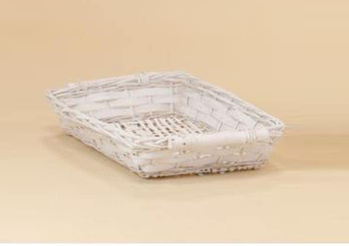 Immagine e commerce Cesto natalizio vuoto bianco rettangolare con manici cm 54x30 h11