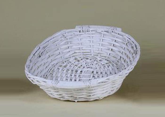 Immagine e commerce Cesti per confezioni regalo bianchi forma ovale manici cm 52x38 h11