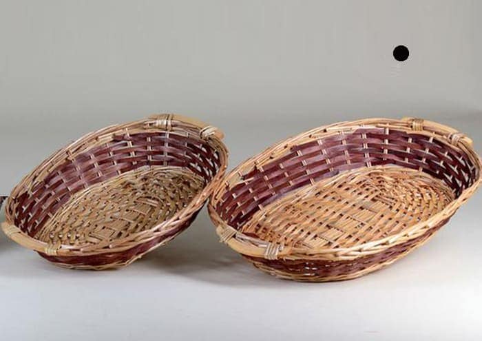 Immagine e commerce Cesti natalizi vuoti ovali con manici colore marrone cm 63x43 h12