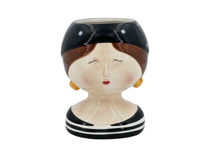 Immagine e commerce Vasi a forma di testa con busto donna capelli castani h19 cm