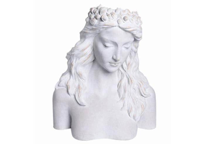 Immagine e commerce Busto donna portavaso bianco corona conchiglie cm 48x33 h57