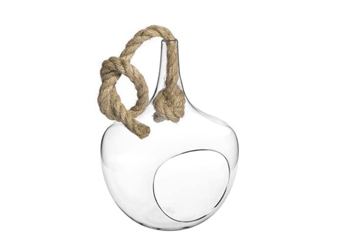 Immagine e commerce Porta piante da appendere in vetro con corda diametro 13 h16 cm