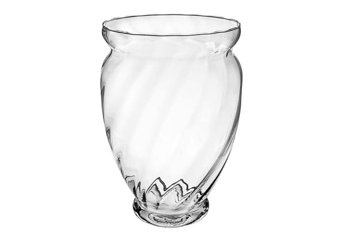 Immagine e commerce Vaso in vetro ottico collo base stretta orlo curvo diametro 24 h35 cm
