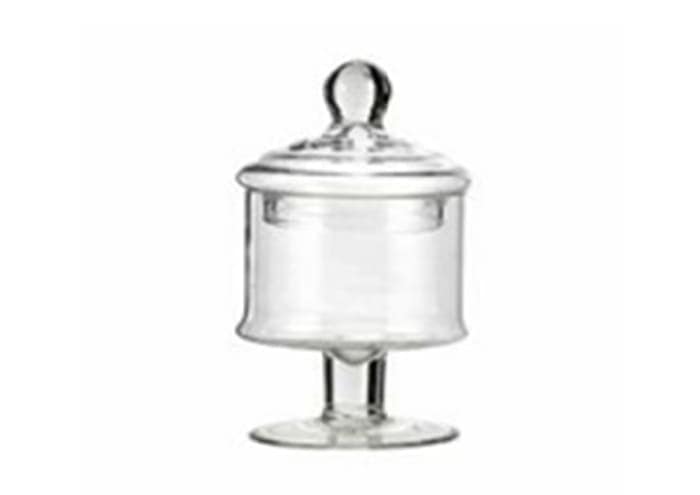 Immagine e commerce Portaconfetti vetro forma cilindro con piede cm 12 h24