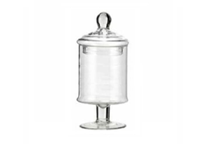 Immagine e commerce Portaconfetti vetro forma cilindro con piede cm 12 h34