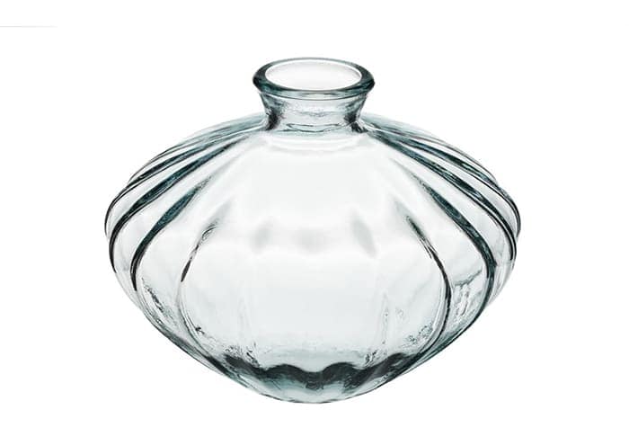 Immagine e commerce Vaso vetro vintage baccellato forma disco collo stretto cm 19 h15