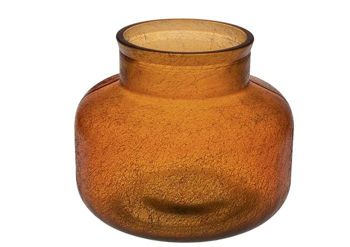 Immagine e commerce Vaso vetro colorato arancio con venature forma orcio cm 19 h16