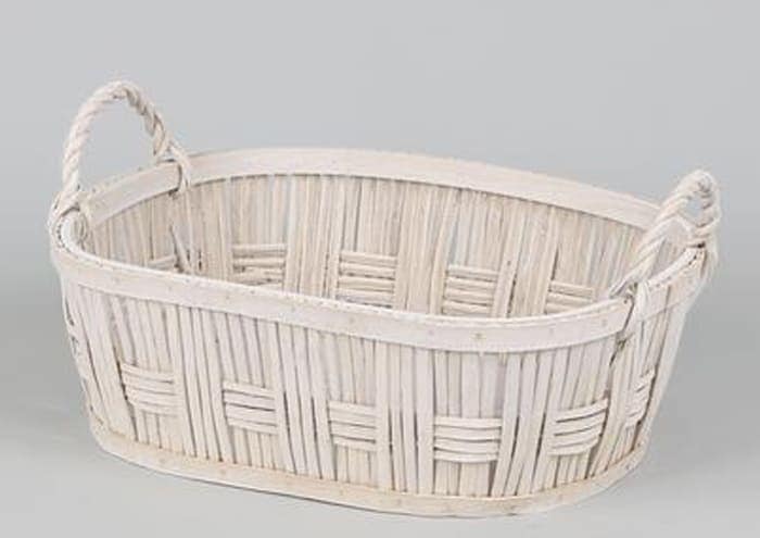 Immagine e commerce Cesto natalizio vuoto forma ovale mini sbiancato cm 47x37 h16