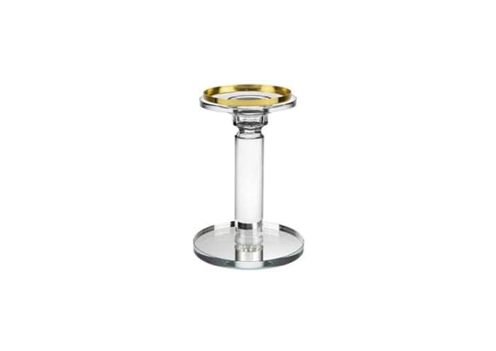 Immagine e commerce Candeliere vetro bordo oro cm 10 h17
