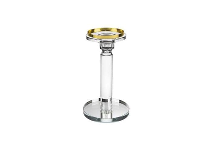 Immagine e commerce Candeliere vetro bordo oro cm 10 h22