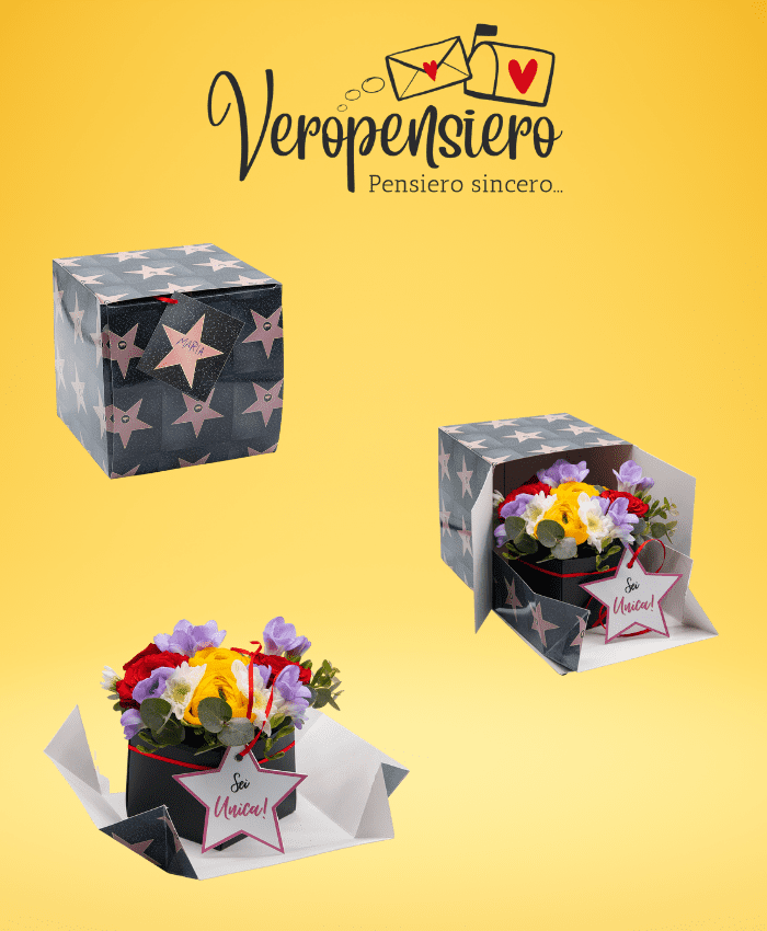 Stelline Veropensiero biglietti augurali in forex con Creflò Surprise box