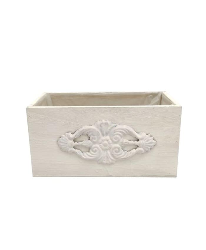 Immagine e commerce Cassette di legno decorate colore bianco cm 24x13 h12