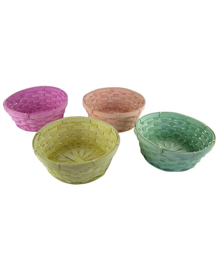 Ciotole vimini bamboo mix 4 colori diametro cm 25 h10