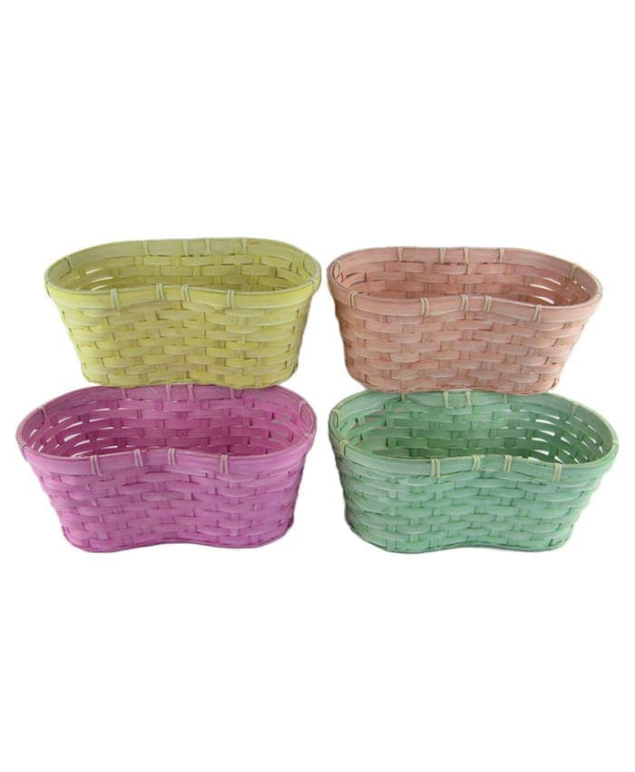 Cesti bamboo forma bilobata mix 4 colori vivaci per 2 piante vaso 14 cm