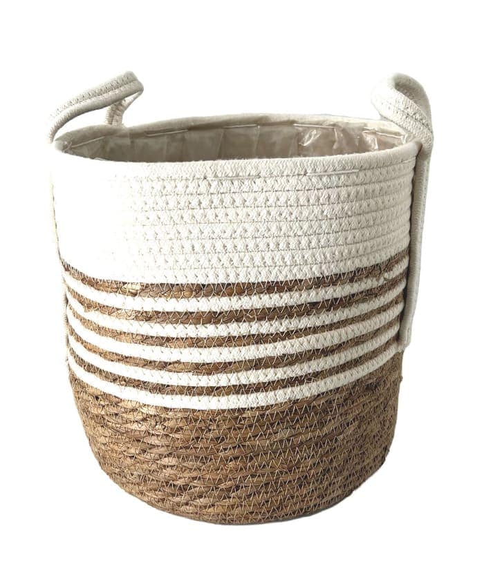 Immagine e commerce Cesto in tessuto e fibre erba palustre per piante diametro 32 cm