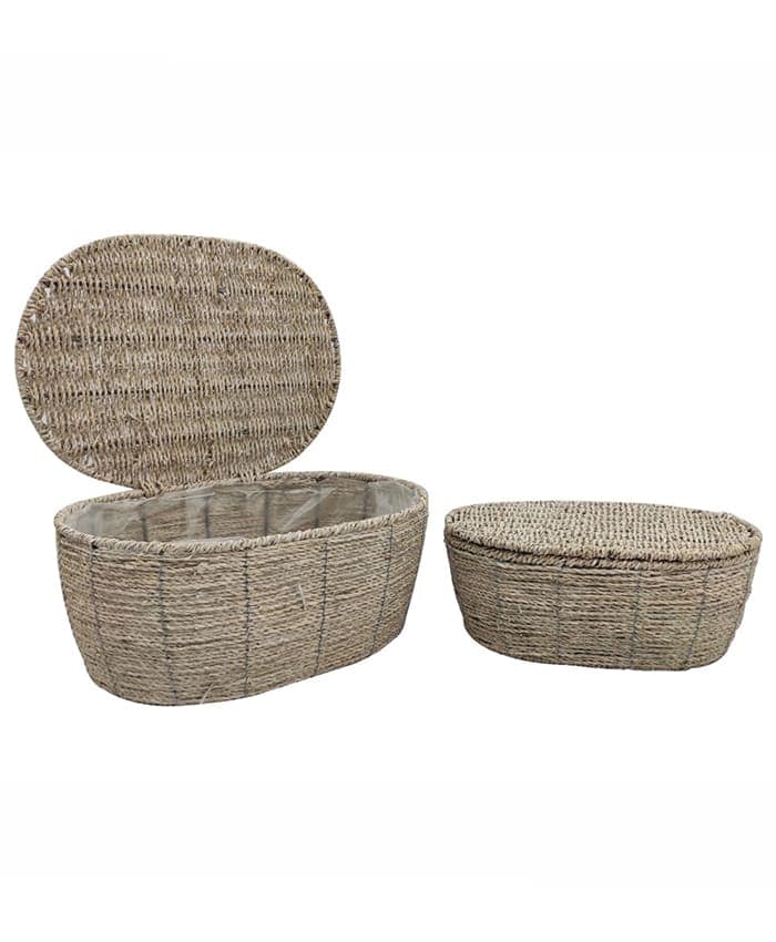 Immagine e commerce Serie bauletti ovali in corda stile country lunghezza 34-40 cm