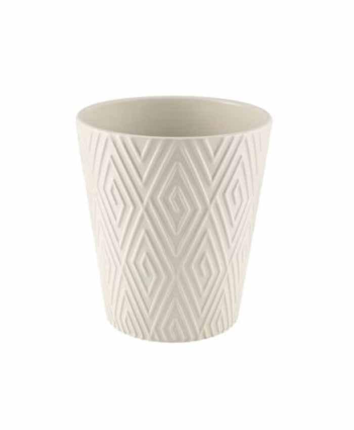 Immagine e commerce Vasi per orchidee ceramica avorio decoro spirale quadrata cm 13 h14