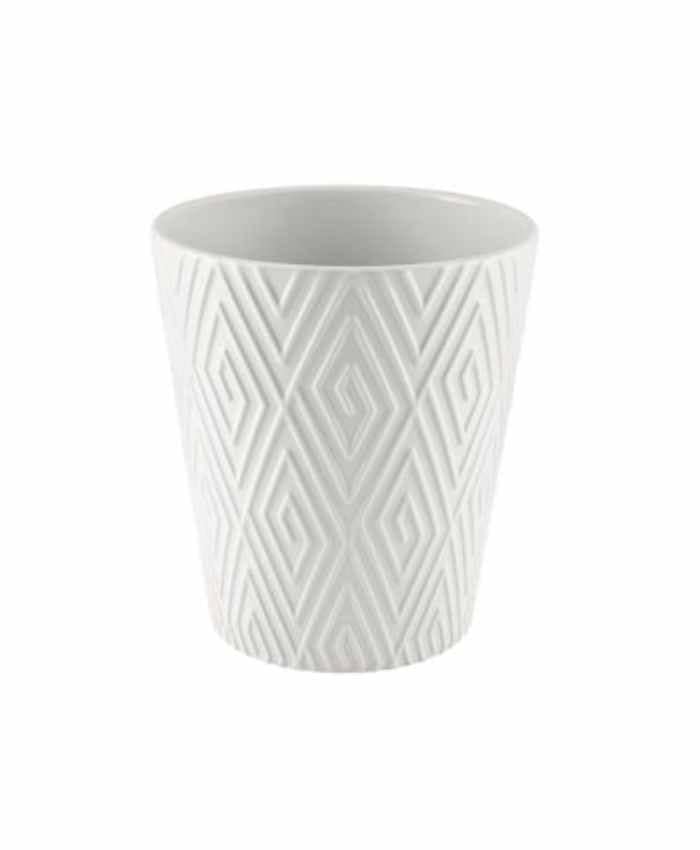 Immagine e commerce Vasi per orchidee ceramica bianca decoro spirale quadrata cm 13 h14